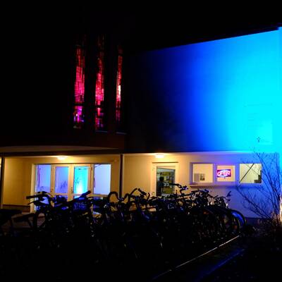 khg-Wohnheim in Göttingen festlich illuminiert.